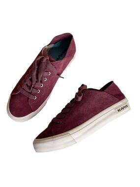 Seavees Sausalito Wine Suede Sneakers Size 8.5